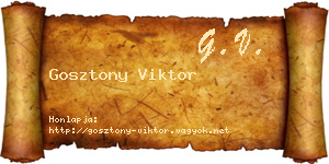 Gosztony Viktor névjegykártya